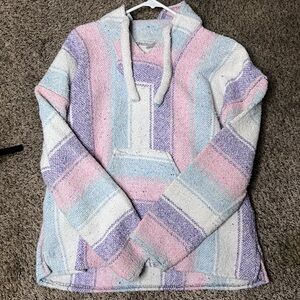 Pastel Striped Baja Hoodie - Women